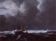 Jacob van Ruisdael View of het lj on a stormy Day France oil painting artist